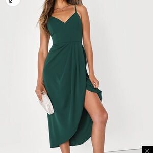Reinette Dark Green Midi Dress size L
